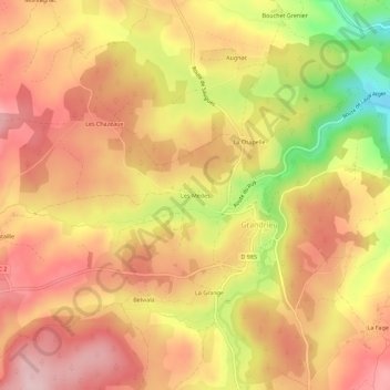 Mapa topográfico Les Mèdes, altitude, relevo