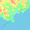 Mapa topográfico Bahía de Conejos, altitude, relevo