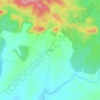 Mapa topográfico Sonhat, altitude, relevo