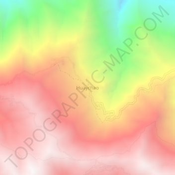 Mapa topográfico Huaychao, altitude, relevo