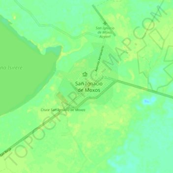 Mapa topográfico San Ignacio de Moxos, altitude, relevo