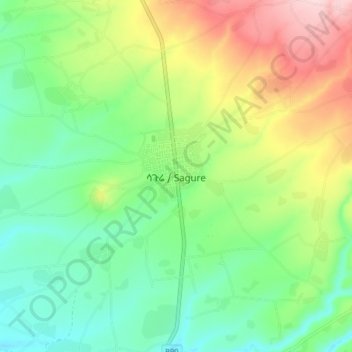 Mapa topográfico Sagure, altitude, relevo