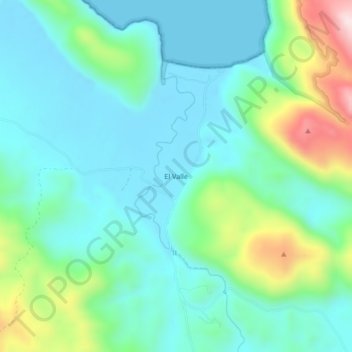 Mapa topográfico El Valle, altitude, relevo