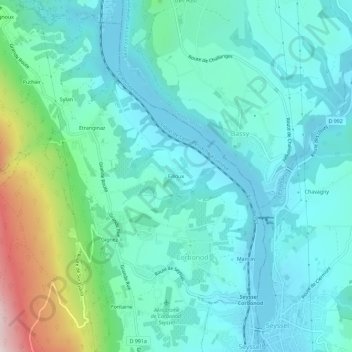 Mapa topográfico Eilloux, altitude, relevo