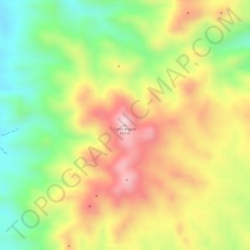 Mapa topográfico Cerro Argolla, altitude, relevo