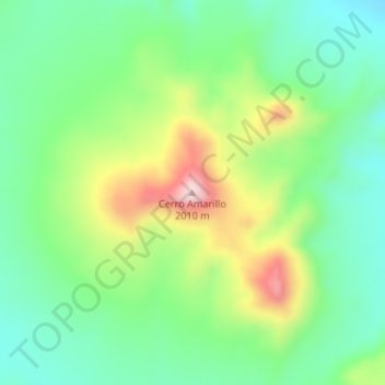 Mapa topográfico Cerro Amarillo, altitude, relevo