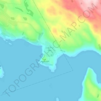 Mapa topográfico Apex, altitude, relevo