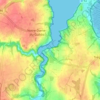 Mapa topográfico Le Guildo, altitude, relevo