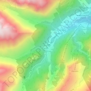 Mapa topográfico Valmaure, altitude, relevo