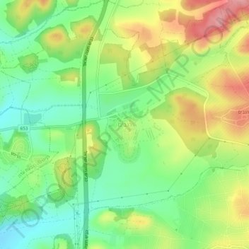 Mapa topográfico Regavim, altitude, relevo