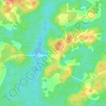 Mapa topográfico Ngoap, altitude, relevo