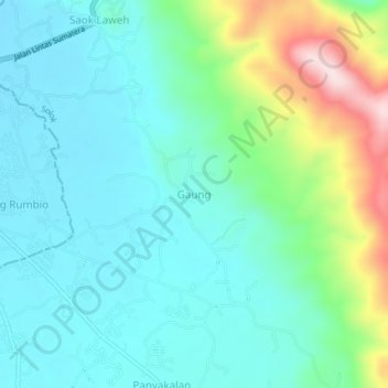 Mapa topográfico Gaung, altitude, relevo