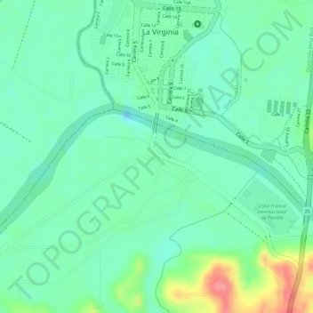 Mapa topográfico Caimalito, altitude, relevo