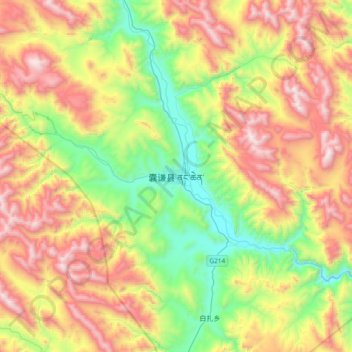 Mapa topográfico Shamda, altitude, relevo