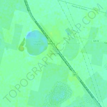 Mapa topográfico Sevigné, altitude, relevo