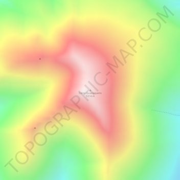 Mapa topográfico Cerro Guanaquero, altitude, relevo