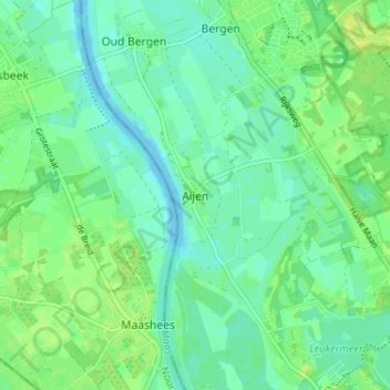 Mapa topográfico Aijen, altitude, relevo