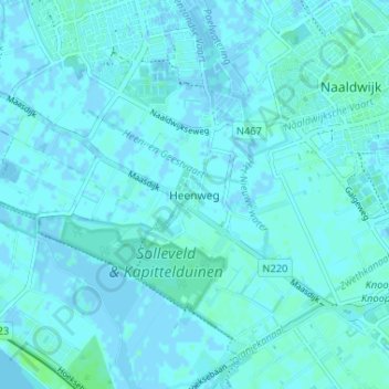 Mapa topográfico Heenweg, altitude, relevo