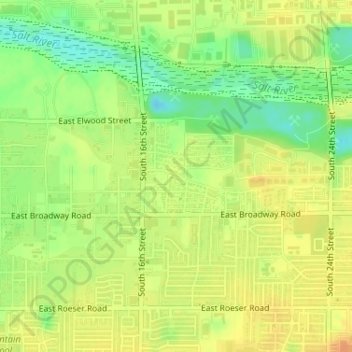 Mapa topográfico Aholi Park, altitude, relevo