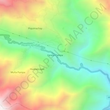 Mapa topográfico Ceresa Pampa, altitude, relevo