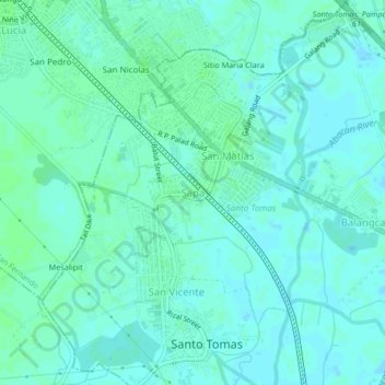 Mapa topográfico Sapa, altitude, relevo