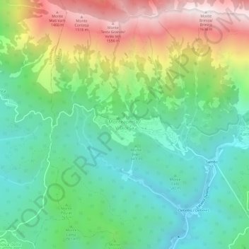 Mapa topográfico Monteaperta, altitude, relevo