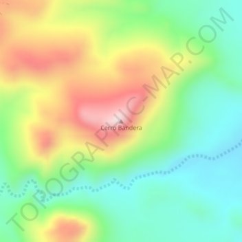 Mapa topográfico Cerro Bandera, altitude, relevo