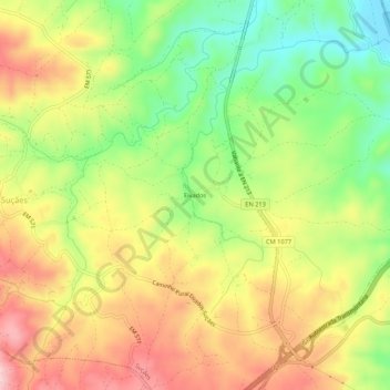 Mapa topográfico Eivados, altitude, relevo