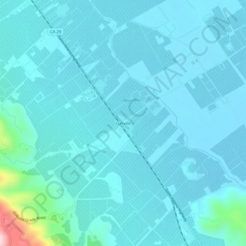 Mapa topográfico Oakville, altitude, relevo