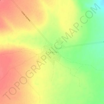 Mapa topográfico Zancarrón, altitude, relevo