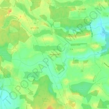 Mapa topográfico Romanèche, altitude, relevo
