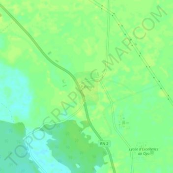 Mapa topográfico Edou, altitude, relevo