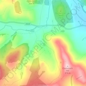 Mapa topográfico Wellheads, altitude, relevo