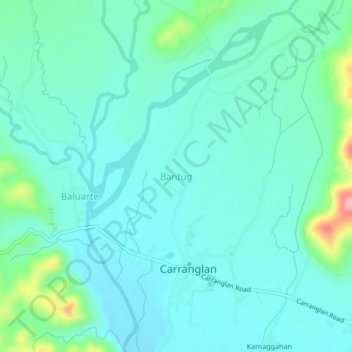 Mapa topográfico Bantug, altitude, relevo