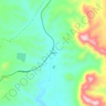 Mapa topográfico Shafter, altitude, relevo