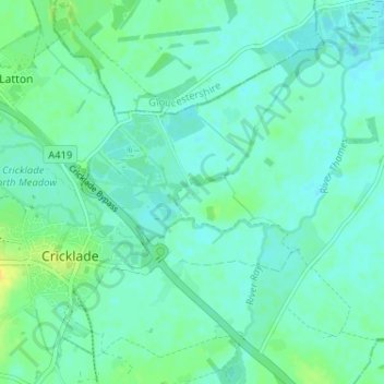 Mapa topográfico Eysey, altitude, relevo