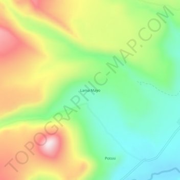 Mapa topográfico Lama Mayo, altitude, relevo