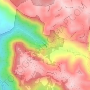 Mapa topográfico Kondalilla Falls, altitude, relevo