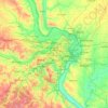 Mapa topográfico St. Louis, altitude, relevo