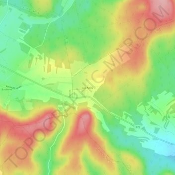 Mapa topográfico Les Patey, altitude, relevo