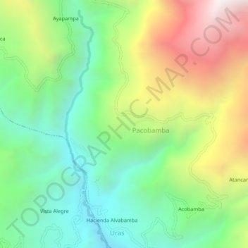 Mapa topográfico Choccacancha, altitude, relevo