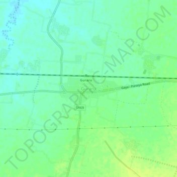 Mapa topográfico Guraru, altitude, relevo