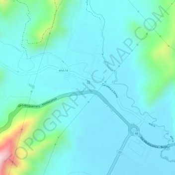 Mapa topográfico Mediacanoa, altitude, relevo