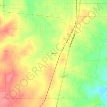 Mapa topográfico Hillard, altitude, relevo
