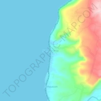Mapa topográfico San Antonio, altitude, relevo