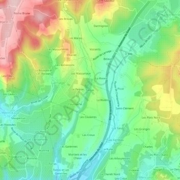 Mapa topográfico Torras, altitude, relevo
