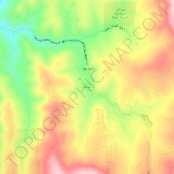 Mapa topográfico Cedro, altitude, relevo