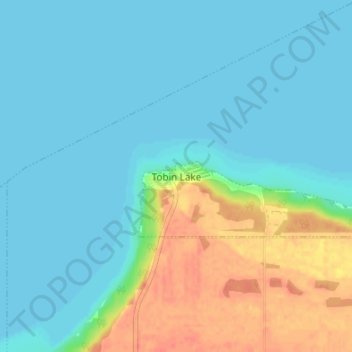 Mapa topográfico Tobin Lake, altitude, relevo