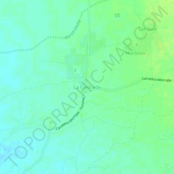 Mapa topográfico La Colorada, altitude, relevo