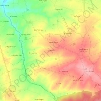 Mapa topográfico Le Gannet, altitude, relevo